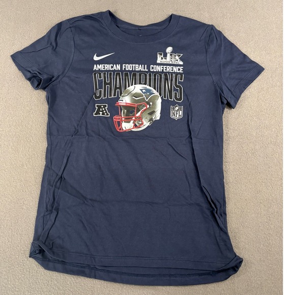 Nike Tops - Nike New England Patriots AFC Champions T-Shirt Women Size S Navy Blue NFL 8056